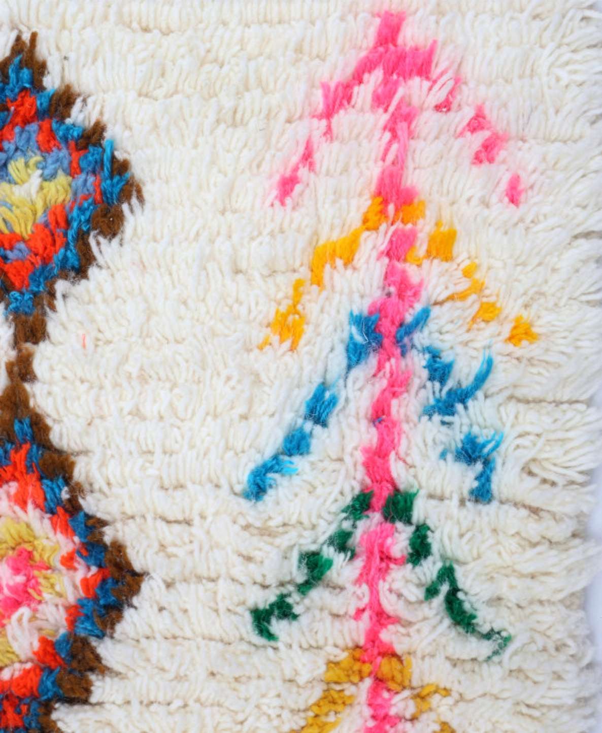 Vibrant Geometric Diamonds Beni Ourain Rug - handwoven Moroccan rug