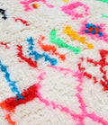 Vibrant Neon Geometric Shag Beni Ourain Rug - handwoven Moroccan rug