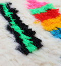 Vibrant Neon Geometric Shag Beni Ourain Rug - handwoven Moroccan rug