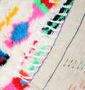 Vibrant Neon Geometric Shag Beni Ourain Rug - handwoven Moroccan rug