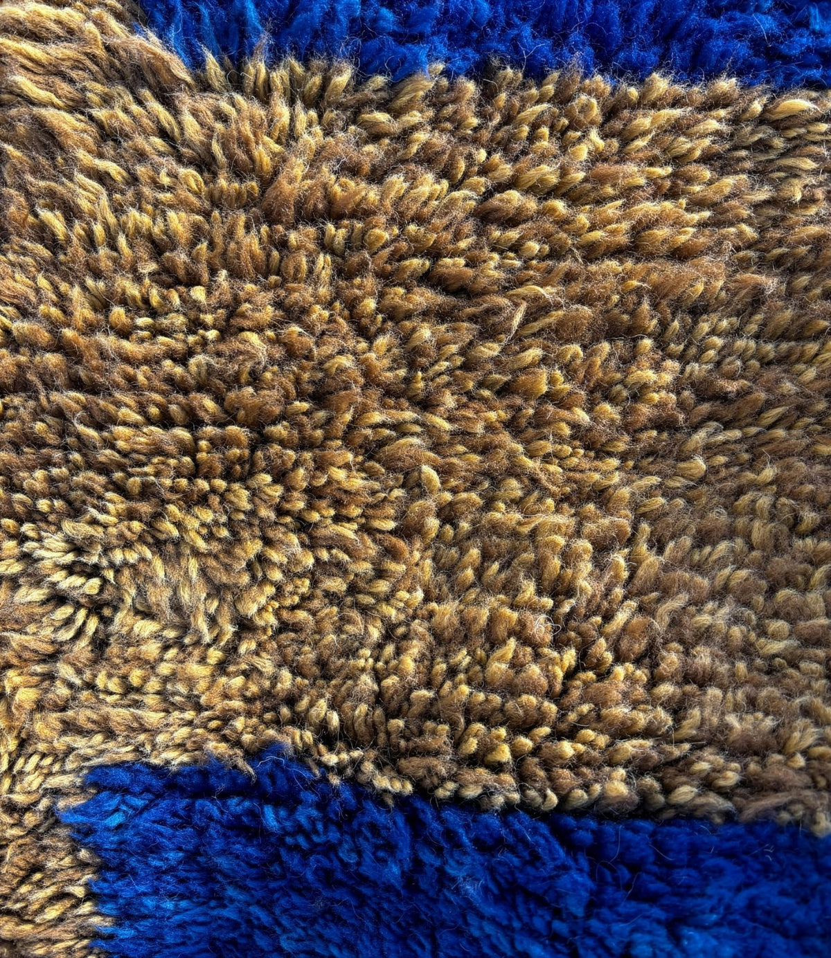 Vibrant Blue Geometric Maze Beni Ourain Rug - handwoven Moroccan rug