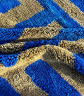 Vibrant Blue Geometric Maze Beni Ourain Rug - handwoven Moroccan rug
