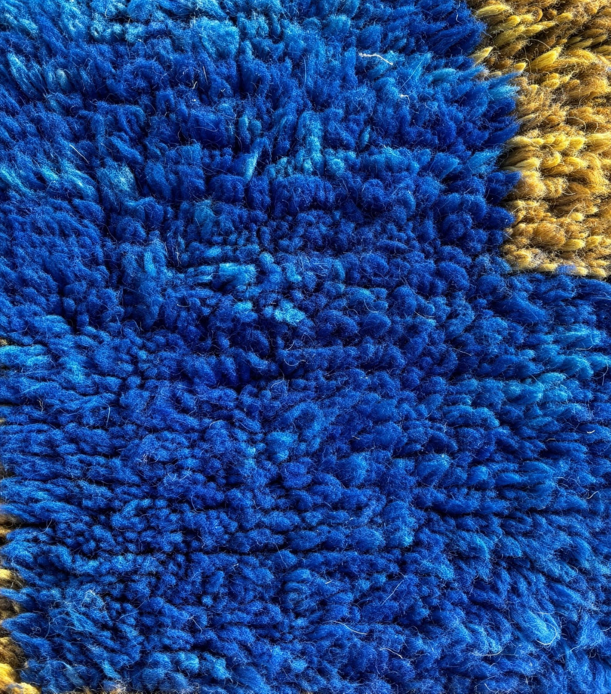 Vibrant Blue Geometric Maze Beni Ourain Rug - handwoven Moroccan rug
