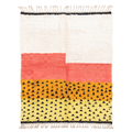Color Block & Geometric Saffron Beni Ourain Rug - handwoven Moroccan rug