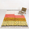 Color Block & Geometric Saffron Beni Ourain Rug - handwoven Moroccan rug