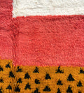 Color Block & Geometric Saffron Beni Ourain Rug - handwoven Moroccan rug