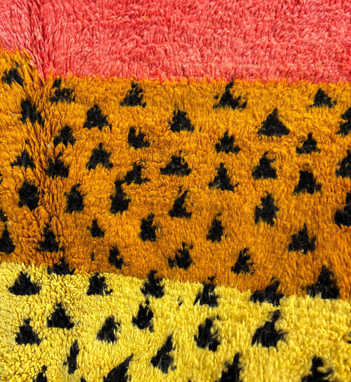 Color Block & Geometric Saffron Beni Ourain Rug - handwoven Moroccan rug