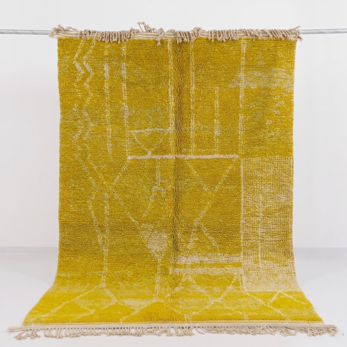 Bright Yellow Beni Ourain Rug - handwoven Moroccan rug