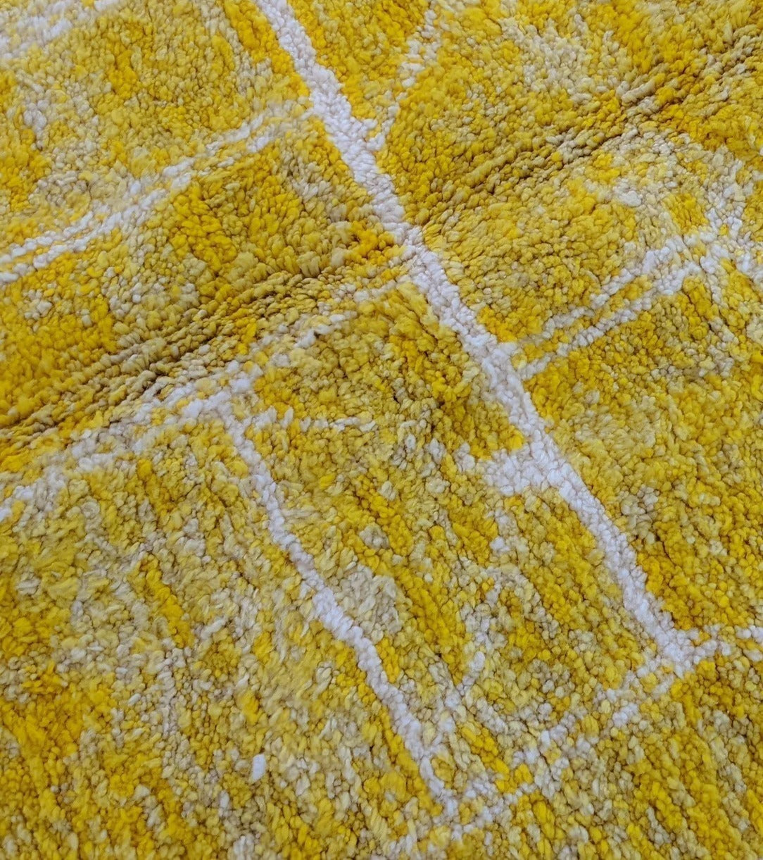Bright Yellow Beni Ourain Rug - handwoven Moroccan rug