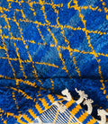 Cobalt & Marigold Geometric Beni Ourain Rug - handwoven Moroccan rug