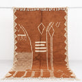 Terracotta & Cream Abstract Beni Ourain Rug - handwoven Moroccan rug