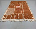 Terracotta & Cream Abstract Beni Ourain Rug - handwoven Moroccan rug