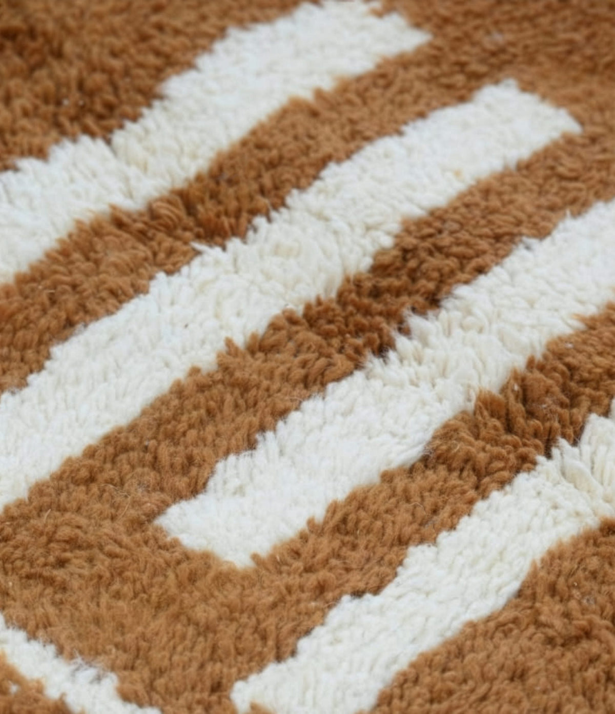 Terracotta & Cream Abstract Beni Ourain Rug - handwoven Moroccan rug