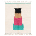 Stacked Color-Block Shag Area Beni Ourain Rug - handwoven Moroccan rug