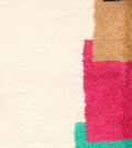 Stacked Color-Block Shag Area Beni Ourain Rug - handwoven Moroccan rug