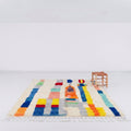 Vibrant Geometric Pillars Handwoven Beni Ourain Rug - handwoven Moroccan rug