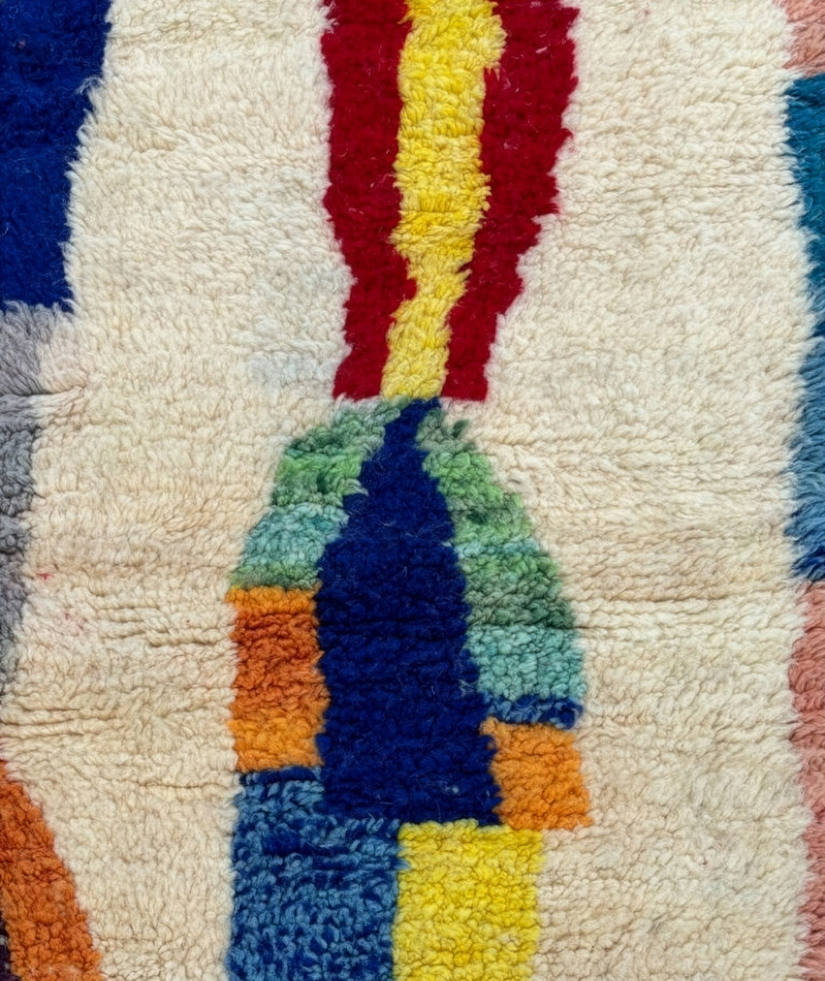 Vibrant Geometric Pillars Handwoven Beni Ourain Rug - handwoven Moroccan rug