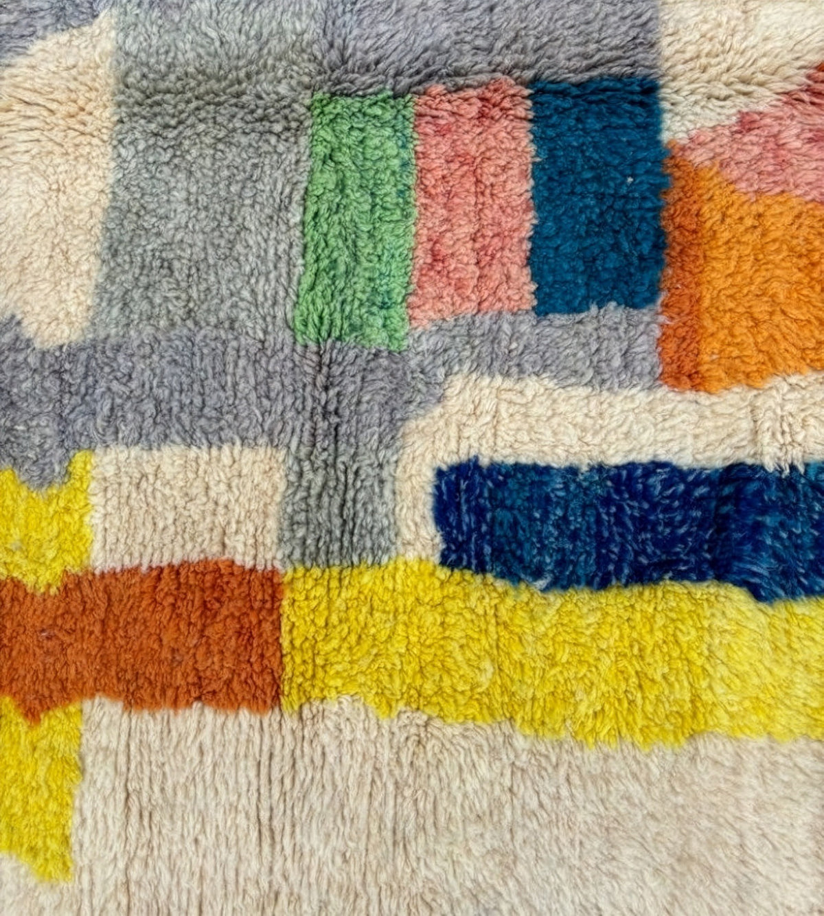 Vibrant Geometric Pillars Handwoven Beni Ourain Rug - handwoven Moroccan rug