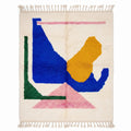 Colorful Modern Geometric Art Beni Ourain Rug - handwoven Moroccan rug