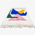 Colorful Modern Geometric Art Beni Ourain Rug - handwoven Moroccan rug