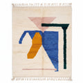 Modern Abstract Geometric Shag Beni Ourain Rug - handwoven Moroccan rug