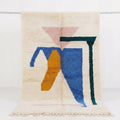 Modern Abstract Geometric Shag Beni Ourain Rug - handwoven Moroccan rug