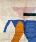 Modern Abstract Geometric Shag Beni Ourain Rug - handwoven Moroccan rug