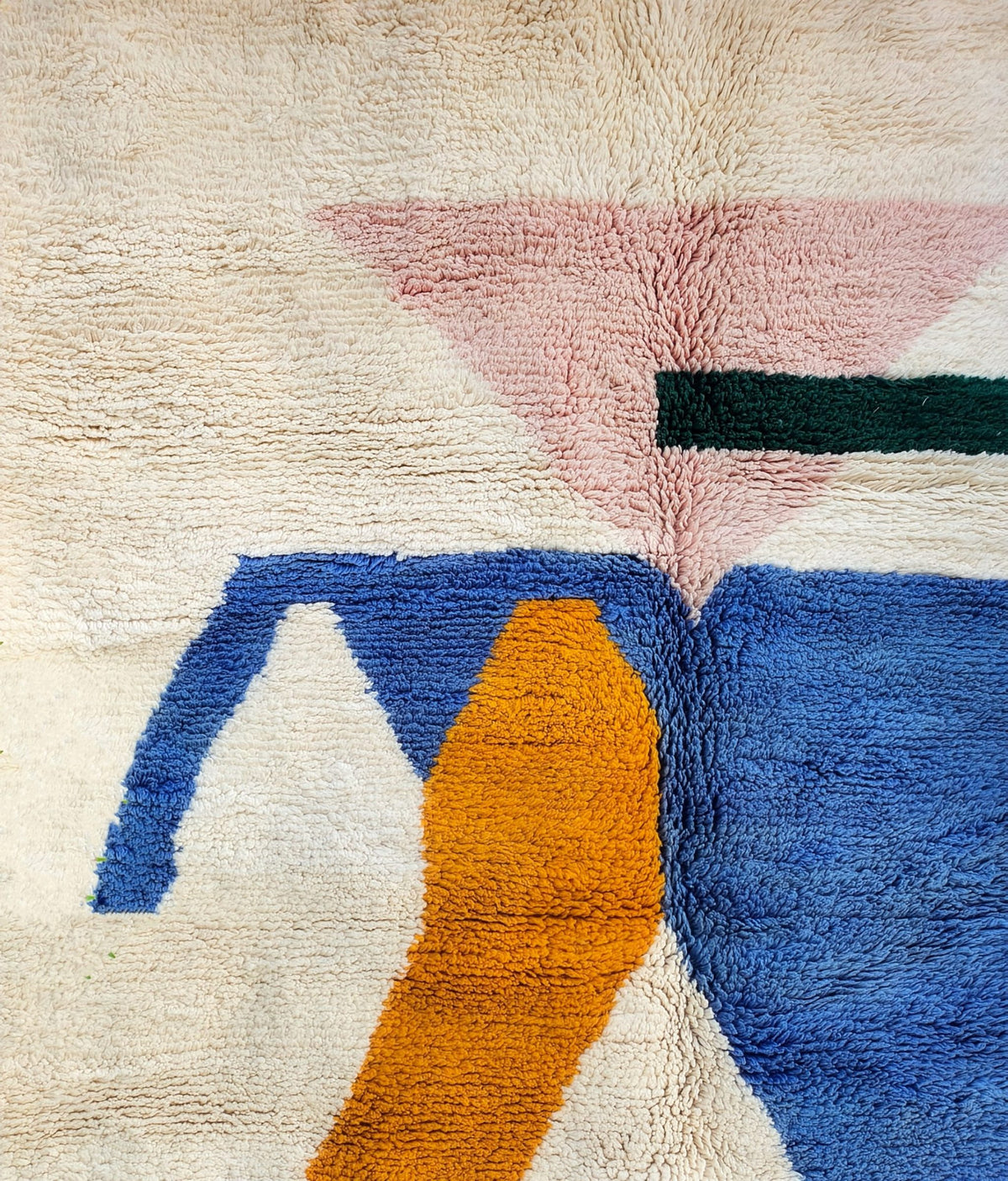 Modern Abstract Geometric Shag Beni Ourain Rug - handwoven Moroccan rug