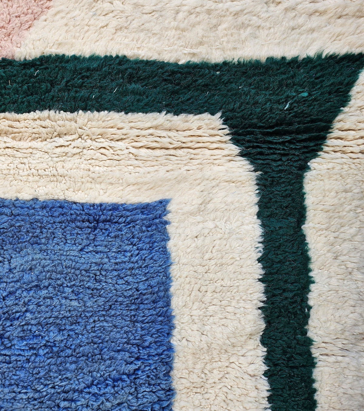 Modern Abstract Geometric Shag Beni Ourain Rug - handwoven Moroccan rug