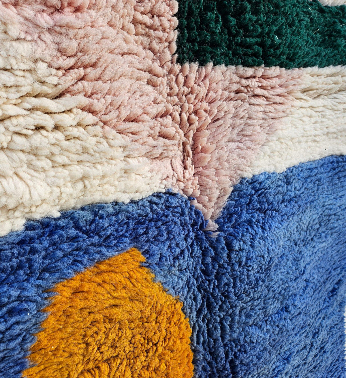Modern Abstract Geometric Shag Beni Ourain Rug - handwoven Moroccan rug