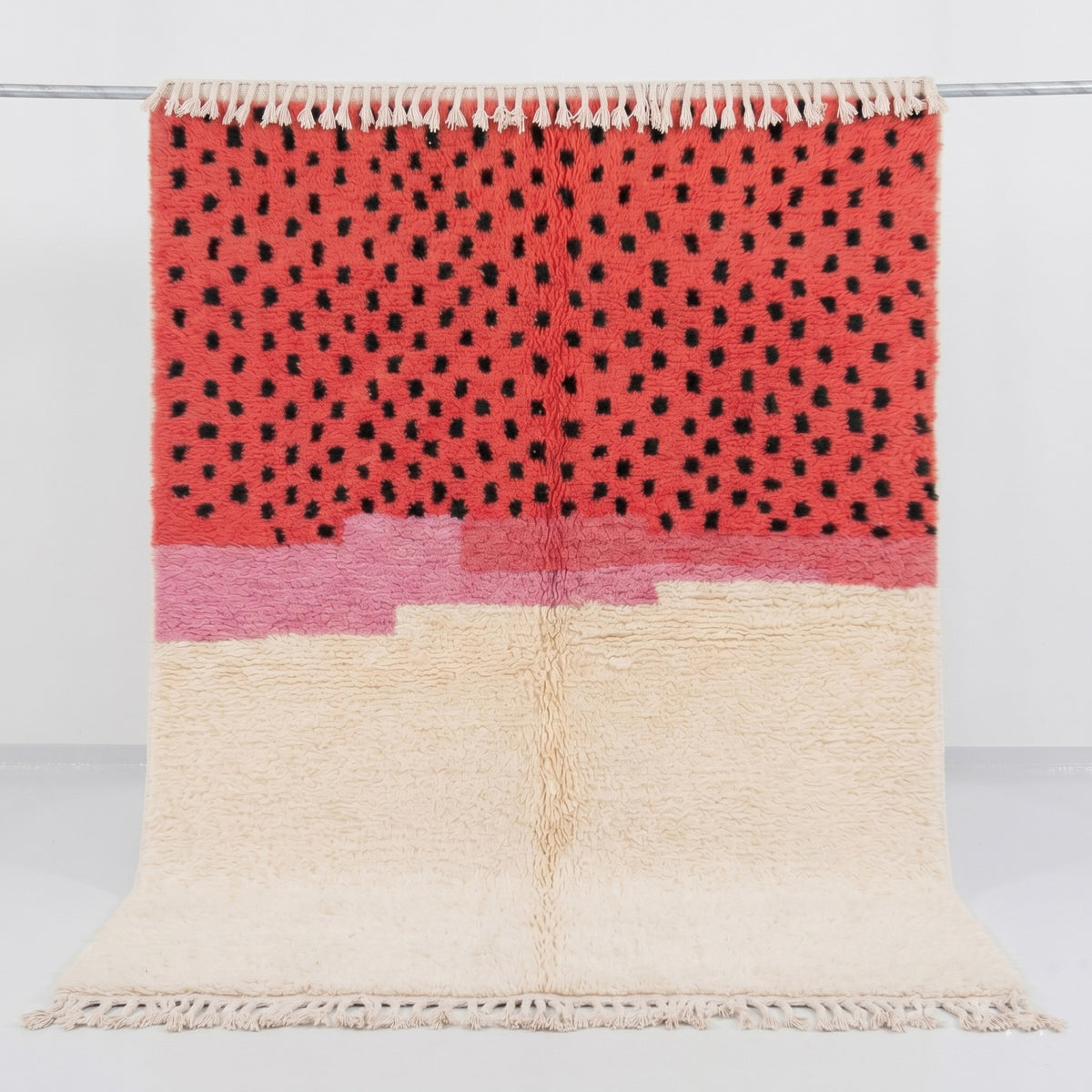 Spotted Color Block Azilal Rug - handwoven Moroccan rug