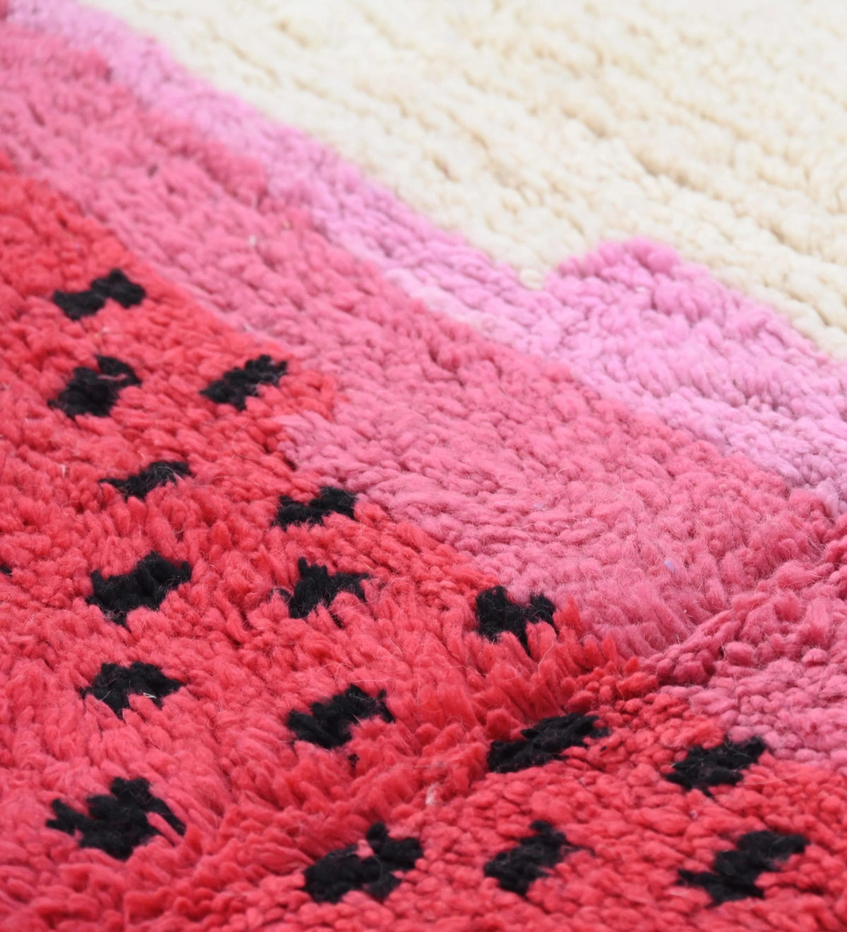 Spotted Color Block Azilal Rug - handwoven Moroccan rug