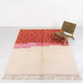 Spotted Color Block Azilal Rug - handwoven Moroccan rug