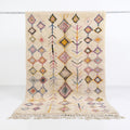 Pastel Geometric & Tree of Beni Ourain Rug - handwoven Moroccan rug