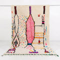 Vibrant Pink Abstract & Tribal Beni Ourain Rug - handwoven Moroccan rug