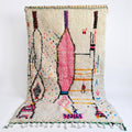 Vibrant Pink Abstract & Tribal Beni Ourain Rug - handwoven Moroccan rug