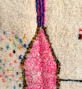 Vibrant Pink Abstract & Tribal Beni Ourain Rug - handwoven Moroccan rug
