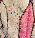 Vibrant Pink Abstract & Tribal Beni Ourain Rug - handwoven Moroccan rug