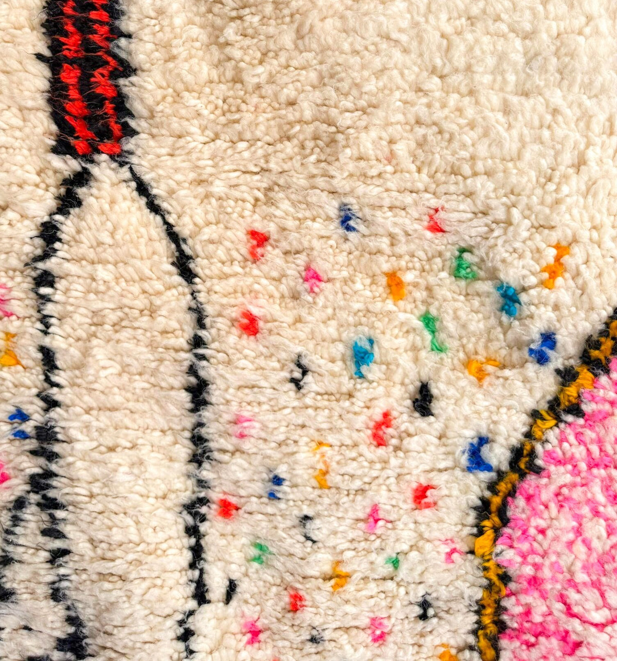 Vibrant Pink Abstract & Tribal Beni Ourain Rug - handwoven Moroccan rug