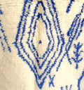 Royal Blue Tribal Geometric Beni Ourain Rug - handwoven Moroccan rug