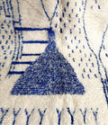 Abstract Cobalt Blue Beni Ourain Rug - handwoven Moroccan rug