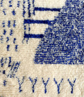 Abstract Cobalt Blue Beni Ourain Rug - handwoven Moroccan rug