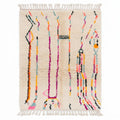 Abstract Multicolored Linear Art Beni Ourain Rug - handwoven Moroccan rug