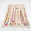 Abstract Multicolored Linear Art Beni Ourain Rug - handwoven Moroccan rug
